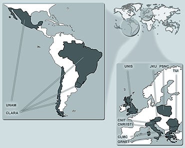 mapa de países participantes do Ringrid