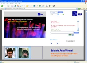 Sala de aula virtual funciona em programa de navegação (browser)